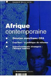  Afrique contemporaine - 189, GAULME François, THIBAULT DE SILGUY Yves, GNASSOU A.-Laure, (éditeurs) - Euro-franc cfa