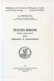  BOUQUIAUX Luc, (éditeur) - Textes Birom, Nigeria septentrional, avec traduction et commentaires