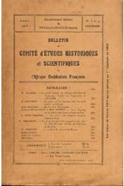  Bulletin du comité d'études historiques et scientifiques de l'AOF - Tome 01 - n°3-4 - Juillet-Décembre 1918