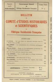Bulletin du comité d'études historiques et scientifiques de l'AOF - Tome 08 - n°4 - Octobre-Décembre 1925 (BCEHSAOF)