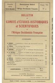  Bulletin du comité d'études historiques et scientifiques de l'AOF - Tome 07 - n°4 - Octobre-Décembre 1924 (BCEHSAOF)