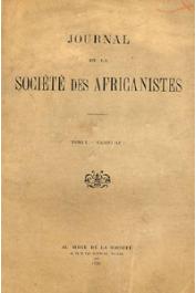  Journal de la Société des Africanistes - Tome 01 - fasc. 1 - 1931 