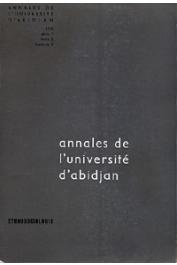  Annales de l'Université d'Abidjan Série F, Tome 2, fasc. 2