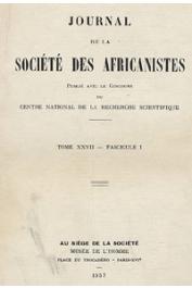  Journal de la Société des Africanistes - Tome 27 - fasc. 1 - 1957 