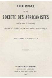  Journal de la Société des Africanistes - Tome 33