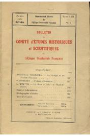 Bulletin du comité d'études historiques et scientifiques de l'AOF - Tome 13 - n°2 - Avril-Juin 1930 (BCEHSAOF)