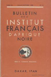  Bulletin de l'IFAN - Série B - Tome 21 - n° 3-4 - Juillet-Octobre 1959