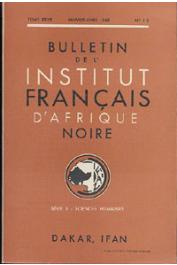  Bulletin de l'IFAN - Série B - Tome 27 - n°1-2 - Janvier-Avril 1965