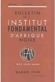  Bulletin de l'IFAN - Série B - Tome 34 - n°1 - Janvier 1972