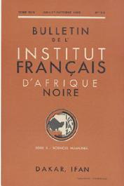  Bulletin de l'IFAN - Série B - Tome 24 - n°3-4 - Juillet-Octobre 1962