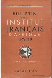  Bulletin de l'IFAN - Série B - Tome 19 - n°1-2 - Janvier-Avril 1957 