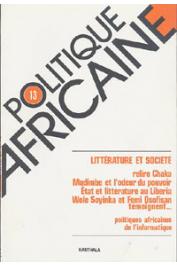  Politique africaine - 013 / Littérature et société