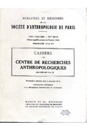  Bulletins et Mémoires de la société d'Anthropologie de Paris - Tome Cinquième - XII eme Série -  Fascicules 1-2 et 3-4 - Polygamie et fécondité chez les Bedik / Etude d'un groupe poly-ethnique de villages du Sénégal oriental / Relations inter-ethniques e