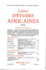  Cahiers d'études africaines - 063/064 - Les Mankala africains