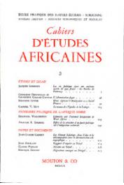  Cahiers d'études africaines - 003 /1960
