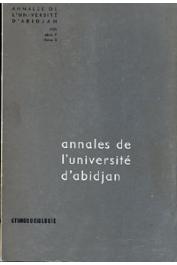  Annales de l'Université d'Abidjan Série F, Tome 3 