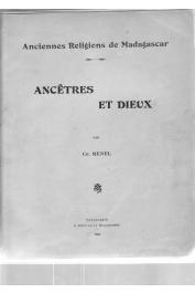  Bulletin de l'Académie Malgache - Tome V - 1920-1921, RENEL Charles - Anciennes religions de Madagascar: Ancêtres et Dieux