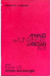 Annales de l'Université d'Abidjan Série F, Tome 7 (1978)