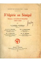 D'Algérie au Sénégal. Mission Augiéras-Draper, 1927-1928 - Volume de textes