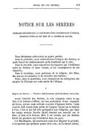  PINET-LAPRADE Etienne - Notice sur les Serères. Peuplade répandue sur la partie des côtes occidentales d'Afrique, comprise entre le Cap Vert et la Rivière de Saloum.