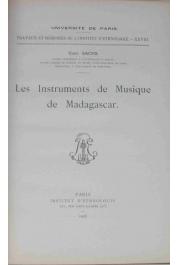  SACHS Curt - Les instruments de musique de Madagascar