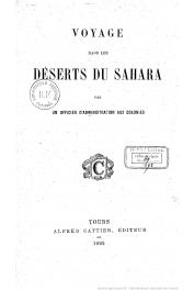  FOLLIE Adrien-Jacques - Voyage dans les déserts du Sahara ; par un officier d'administration aux colonies