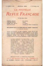  La Nouvelle Revue Française - 89 - 1er février 1921, PAULHAN Jean -  Aytré qui perd l'habitude
