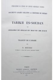 Abderrahman Ben Abdallah Ben Imran Ben Amir es-Sa'adi, HOUDAS O. - Tarikh es-Soudan