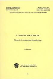  GREGOIRE Claire - Le Maninka de Kankan. Eléments de description phonologique