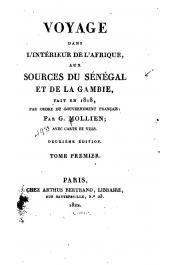 MOLLIEN Gaspard - Voyage dans l'intérieur de l'Afrique, aux sources du Sénégal et de la Gambie, fait en 1818 - Volume 1