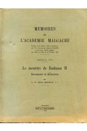  BOUDOU Adrien (Père, s.j.) - Le meurtre de Radama II. Documents et discussions