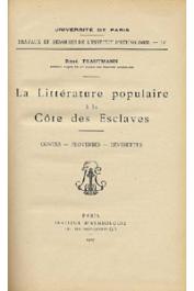  TRAUTMANN René - La littérature populaire à la Côte des Esclaves: contes, proverbes, devinettes