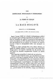  ROCHEBRUNE A. T. de - Etude morphologique, physiologique et ethnographique sur la femme et l'enfant dans la race Ouolove