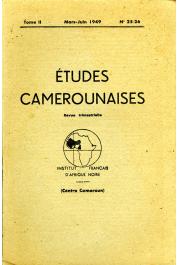  études camerounaises - n°25-26 - Mars-Juin 1949 