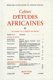 Cahiers d'études africaines - 065 - Des femmes sur l'Afrique des femmes