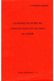  Etudes Nigériennes - 29, BAROIN Catherine - Les marques de bétail chez les Daza et les Azza du Niger
