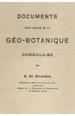  DE WILDEMAN E. - Documents pour l'étude de la géo-botanique congolaise