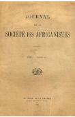  Journal de la Société des Africanistes - Tome 01 - fasc. 1 - 1931 