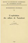  CLAUZEL Jean - L'exploitation des salines de Taoudenni