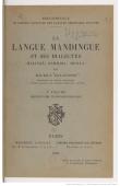 DELAFOSSE Maurice - La langue mandingue et ses dialectes (Malinké, Bambara, Dioula). 2e volume. Dictionnaire Mandingue-Français