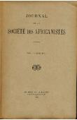 Les Gouin et les Tourouka, étude ethnologique / Notes bibliographiques sur le Sahara occidental / Gravures rupestres et rites de l'eau en Afrique du Nord, etc….