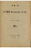 Caractères descriptifs de quelques Foulbé nobles de Maroua / La circoncision et l'excision chez les Malinké / Notes sur quelques croyances des Sara / Le dialecte Plaoui (Côte d'Ivoire), etc..