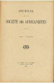 Journal de la Société des Africanistes - Tome 05 - fasc. 1 