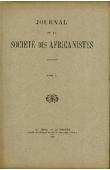  Journal de la Société des Africanistes - Tome 10 - fasc. 1-2 - 1940