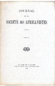  Journal de la Société des Africanistes - Tome 11 - fasc. 1-2 - 1941 - Le Domfé des Kouroumba / Chronologie du Bornou / Notes sur les Dogons du Soudan français, etc.