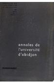  Annales de l'Université d'Abidjan Série F, Tome 1, fasc. 1.