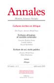  Annales - Histoire, Sciences Sociales / 64e année - n° 4 - Cultures écrites en Afrique 