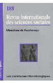  Revue Internationale des Sciences sociales - 188 - Mémoires de l'esclavage - Les communes microbiologiques