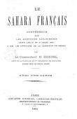  BISSUEL Henri (Commandant) - Le Sahara français. Conférence sur les questions sahariennes faite les 21 et 31 mars 1891 à mm. Les officiers de la garnison de Médéa