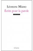  MIANO Léonora - Ecrits pour la parole